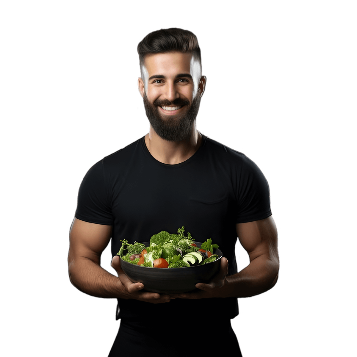 Gym member eating
